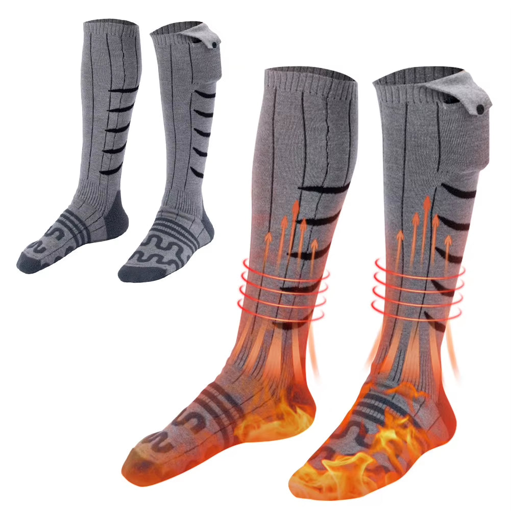 Winter Warm Electric Heated Socks USB Charging Thermal Heating Thermosocks Cold-Proof Foot Warmer Socks for Cycling Camping Ski