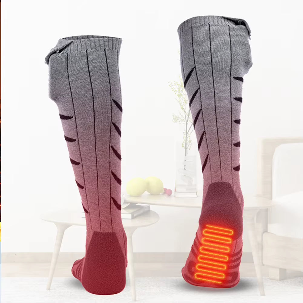Winter Warm Electric Heated Socks USB Charging Thermal Heating Thermosocks Cold-Proof Foot Warmer Socks for Cycling Camping Ski